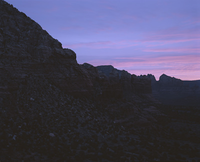 Sunrise on Coffeepot as seen from Chimney Rock