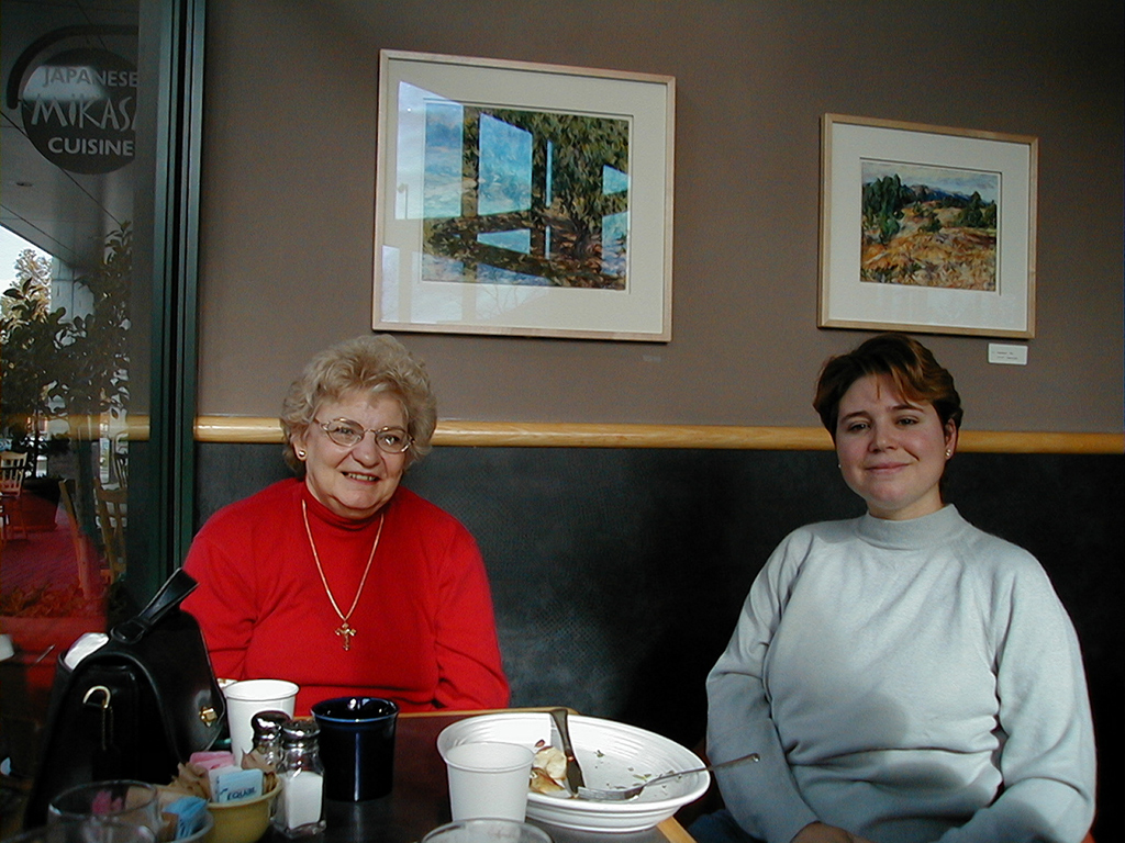 Mom and Sister Jeannette's niece Crsytalla at Jackie's favorite cafe, CAFE BORONI®