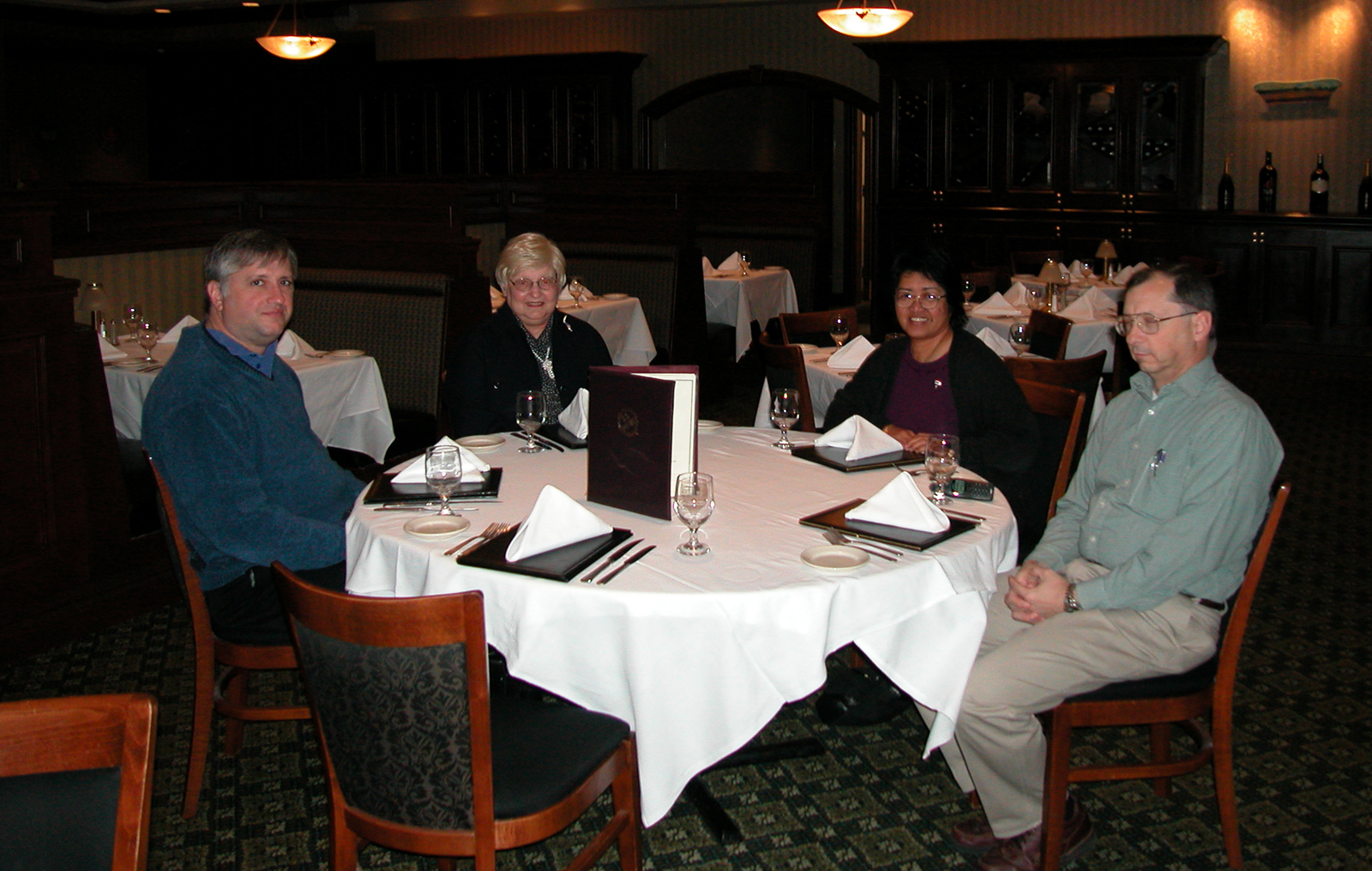 John Dempsey, Mom, Gai and Felix at RUTH'S CHRIS Steak House® in Lafayette