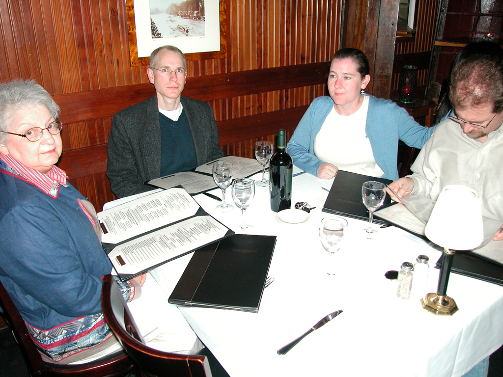 Mom, Marc, Jackie and Steve contemplating the menu at SUNDANCE® restaurant