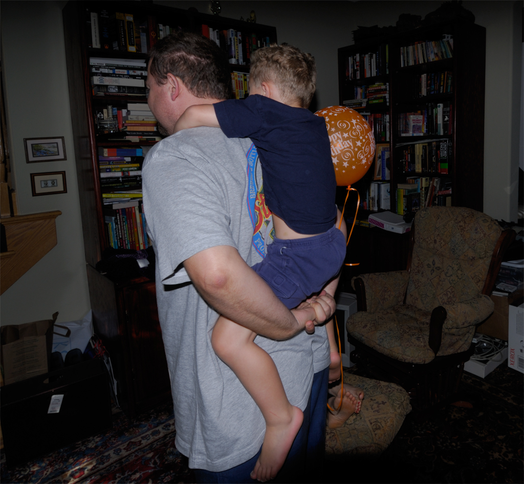 Steve giving John a piggyback ride