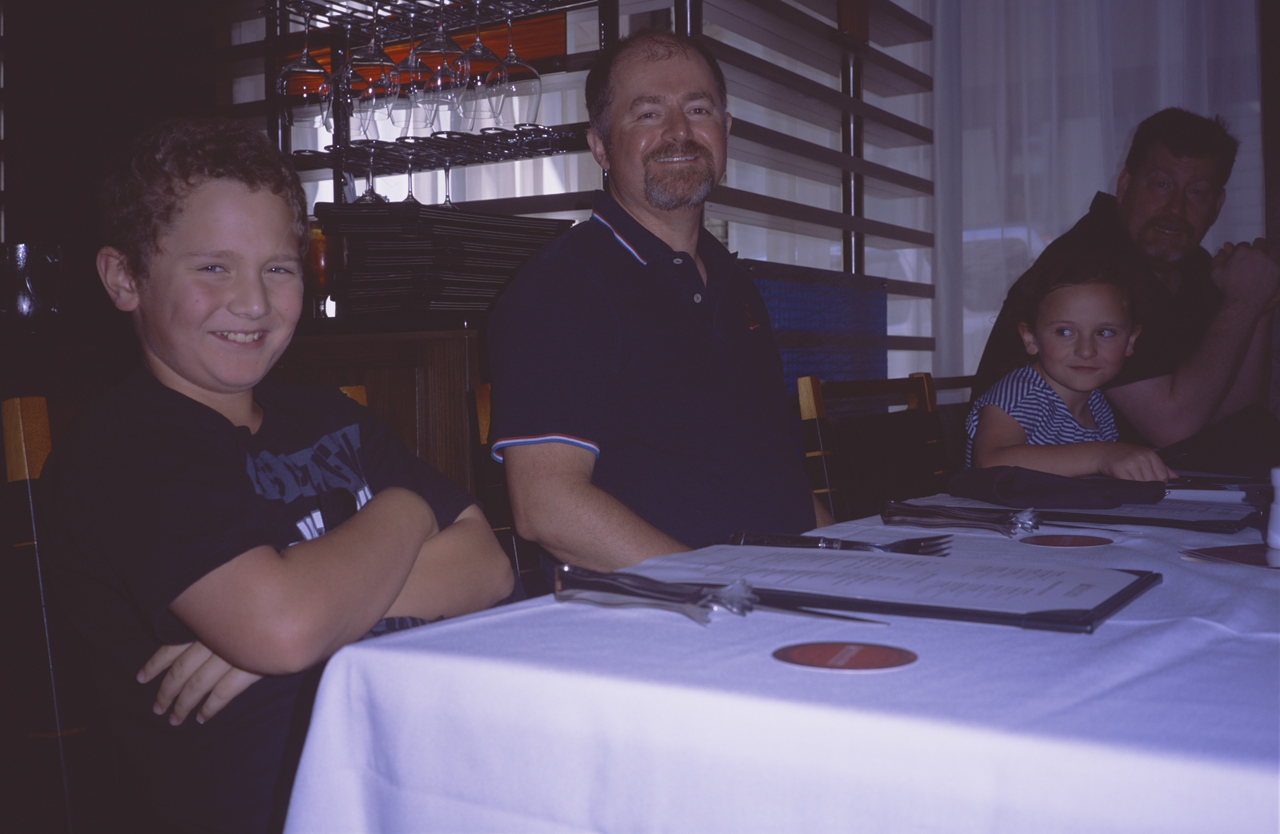 John, Steve, Sophia, and Scott about ot order lunch at the Brazilian restaurant FOGO DE CHAO