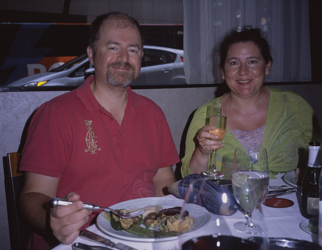 Steve and Jackie celebrating Jackie's Birthday meal at the Brazilian restaurant FOGO DE CHAO