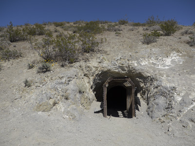 The exit to the Burro Schmidt Tunnel on the opposite side of the hill