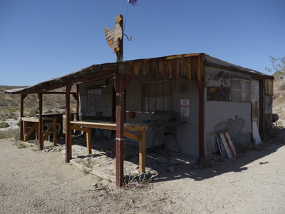 The front of the SEARS Cabin in El Paso Mountains Wilderness