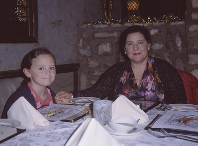 Sophia and Jackie waiting to order dinner at DAHL & DiLUCA Italian restaurant