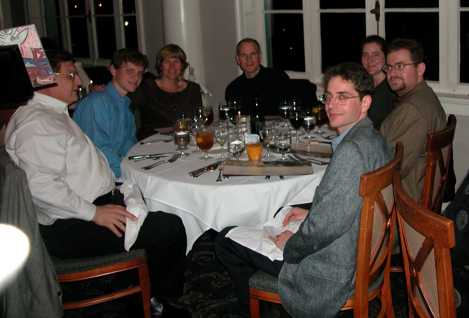 Larry and his son Paul, Stephanie, Marc, Dan, Jackie and Steve at BELLA LUNA® restaurant in New Orleans